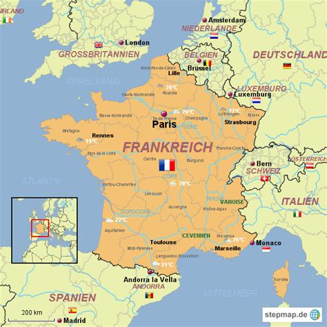 Die Karte Von Frankreich Goudenelftal