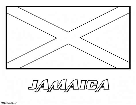 Jamaica Flag Coloring Page