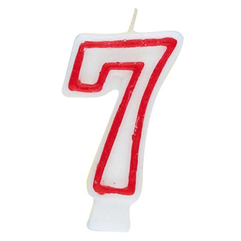 Unique Industries Number 7 Shaped White Birthday Candle 275
