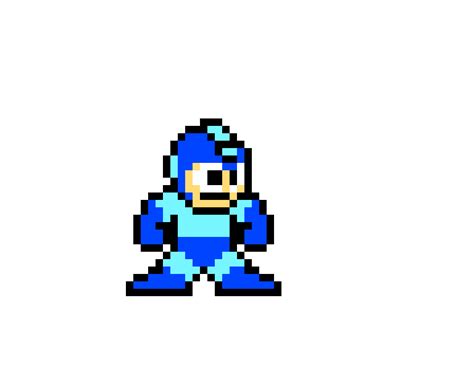 8 Bit Mega Man Pixel Art Grid All About Logan
