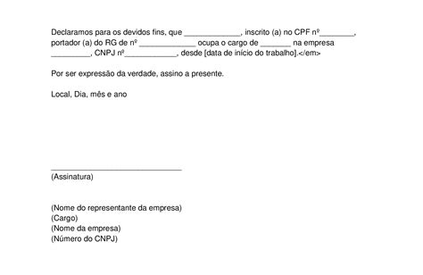 Como Fazer Uma Declaração De Trabalho 15 Modelos Prontos