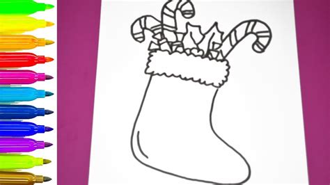 how to draw a christmas stocking easy youtube