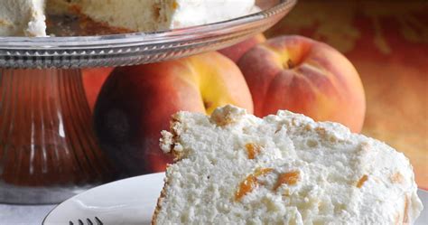 Angel Food Cake Recipe With Peaches And Cream Batter And Dough