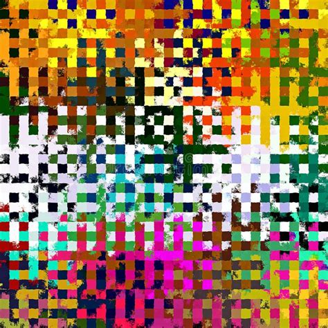 Digital Painting Beautiful Abstract Colorful Chaotic Rectangular Jigsaw