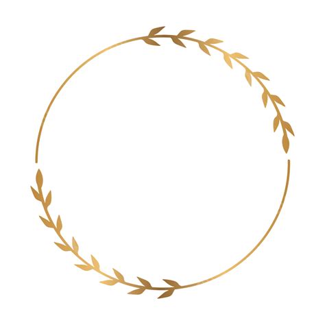 إطار دائرة ذهبية مع تصميم زخرفة أوراق فاخرة الدائرة الذهبية الاوراق