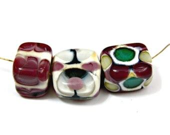 Set Of Handmade Artisan Lampwork Glass Beads In By Blancheandguy