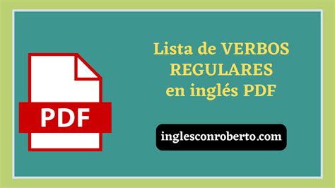 Lista De Verbos Regulares En Inglés Pdf