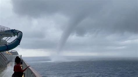 A Tornado Has A Close Call With A Mediterranean Cruise Ship