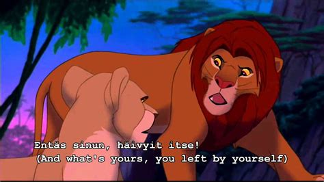 The Lion King Simba And Nala Argument Finnish Transsubs Youtube