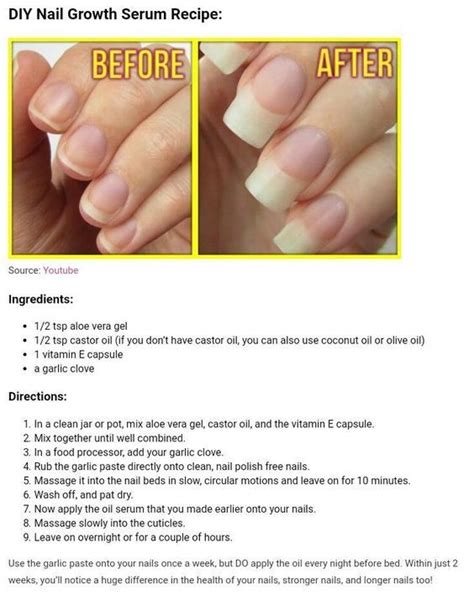 Pin By Deidrè Foster On Health Tips Diy Nail Growth Nail Growth Tips