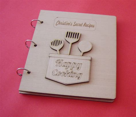 Personalized Recipe Book All Text On The Wooden Covers Can Etsy