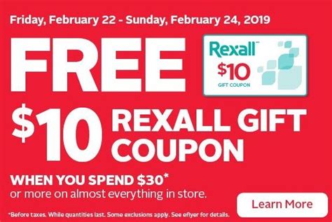 Get A 10 Coupon When You Spend 30 At Rexall Indianapolis Coupons