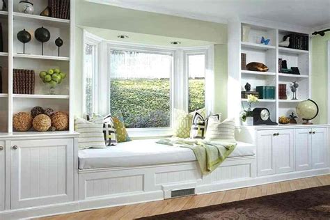Built In Window Seat Bay Window Seat With Cabinets And Built In