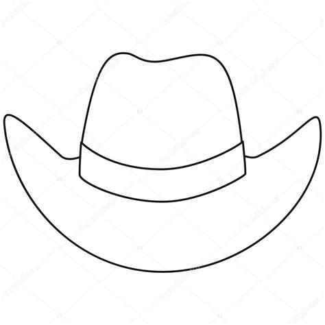 Cowboy Hat Line Art Line Art Black And White Cowboy Hat — Stock