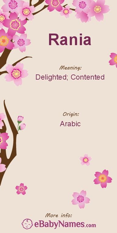 Meaning Of Rania In Arabic Rania Means Delighted Contented Names