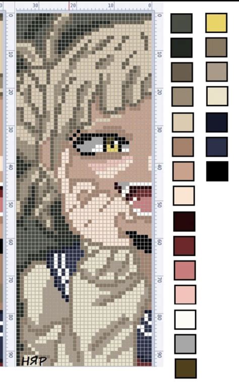 Himiko Toga Pixel Art Grid Cool Pixel Art Pixel Art Templates