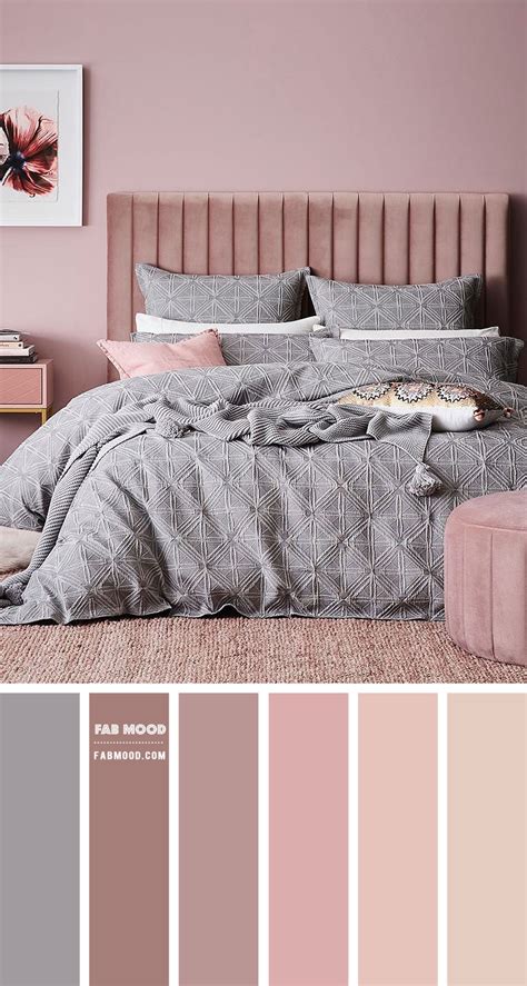 Mauve and red wine color scheme for bedroom. Grey and Mauve Pink Bedroom Colour Palette in 2020 ...