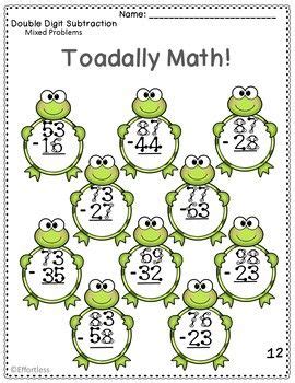 Home > math worksheets > multiplication > double digit multiplication. Touch Math Subtraction with Frog Theme: Double Digit Mixed ...
