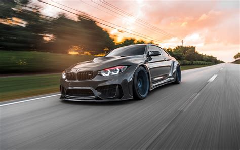 Download Wallpapers F82 Bmw M4 Stance Motion Blur 2018 Cars