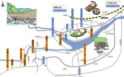 箱根湯本温泉の散策地図 Biglobe旅行