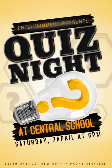 Quiz Night Event Poster Template Postermywall