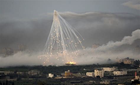 A M825 155mm Wp Sub Munitions Projectile Hits Its Target In Gaza