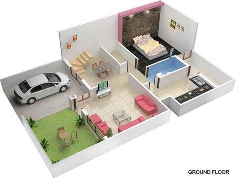 3d Duplex House Plan