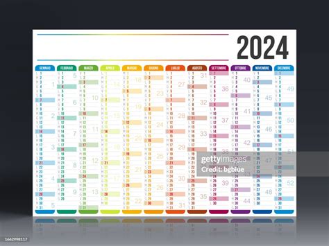 Italian Calendar 2024 High Res Vector Graphic Getty Images