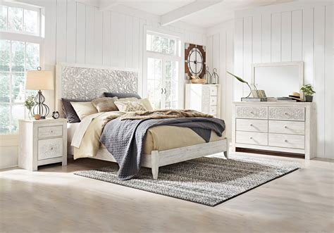 Affinity king panel bedroom set. Paxberry Whitewash King Bedroom Set | Louisville Overstock ...
