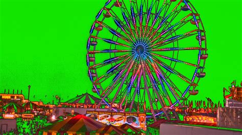 Revolving Ferris Wheel Cartoon Animated Green Screen Video For