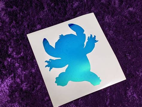 Stitch Silhouette Permanent Vinyl Decal In Magical Holographic Etsy