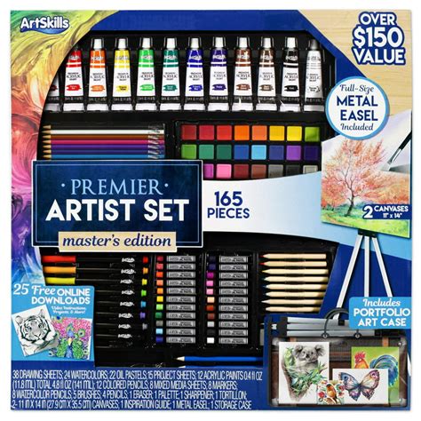 Premier Artist Set 165 Pc Kit Set Contains 165 Pieces Of Art Supplies By Artskills Walmart