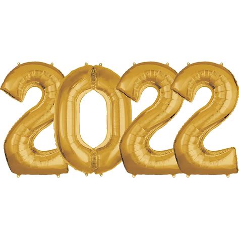 Giant Gold 2022 Number Balloon Kit Gold Balloons Party City