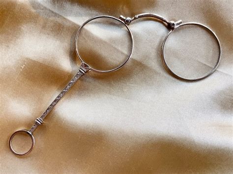 Victorian Lorgnette Folding Eyeglasses 9k Gold Hallma Gem