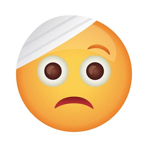 Ragged Emoji Face With Bandage On The Head Flat Style Icon 2475785