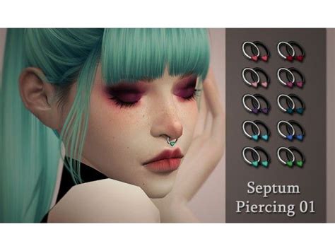 The Sims 4 Septum Piercing 01 By Quirkykyimu Sims 4 Piercings Sims 4