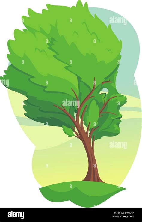 Tree With A Face Cartoon Illustration Stock Vector Image And Art Alamy