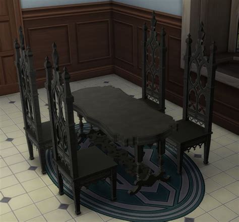 Sims 4 Ccs The Best Gothic Dining Table And Chair By Haggy Sims 4
