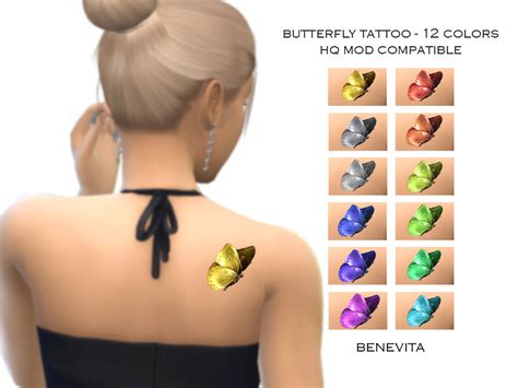 The Sims Resource Butterfly Tattoo Hq