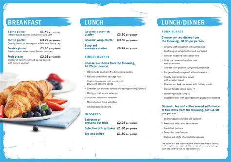 Corporate Menu - Jam Belfast