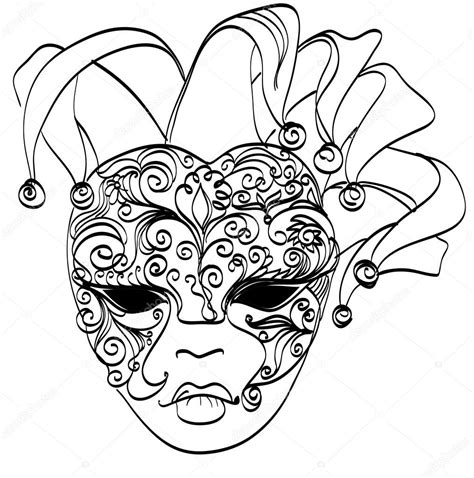 Vector Sketch Venetian Mask Carnival Mask From Venice Italy Vector