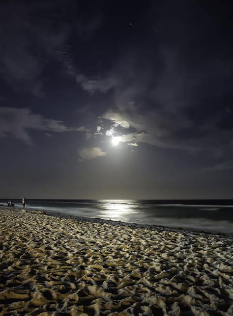 Moon Over Okaloosa Florida Beach At Night Moonlight Photography