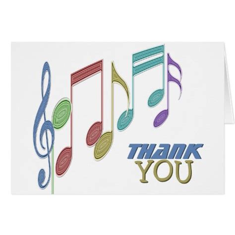 Musical Notes Linear Multicolor Thank You Zazzle