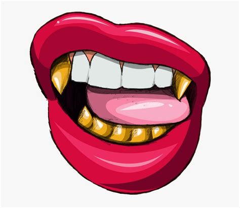 Grillz Drawing Lips Cartoon Lips With Grill Hd Png Download