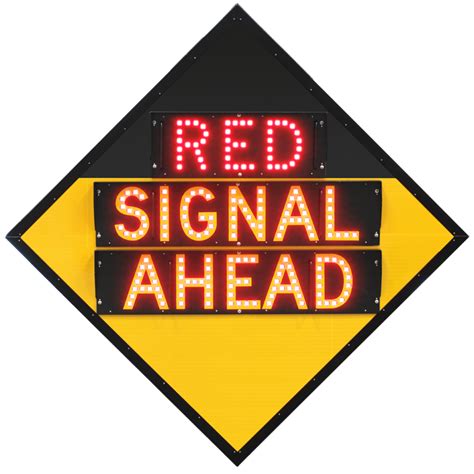 Red Signal Ahead Advance Traffic Light Warning Road Sign Orange