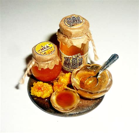 Dollhouse Miniature Honey Etsy Miniature Food Dollhouse Miniatures