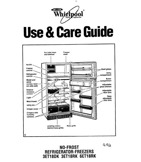I'm not sure if water is flowing to the ice maker, but water does dispense from the. Whirlpool Refrigerator 3ET18RK User Guide | ManualsOnline.com