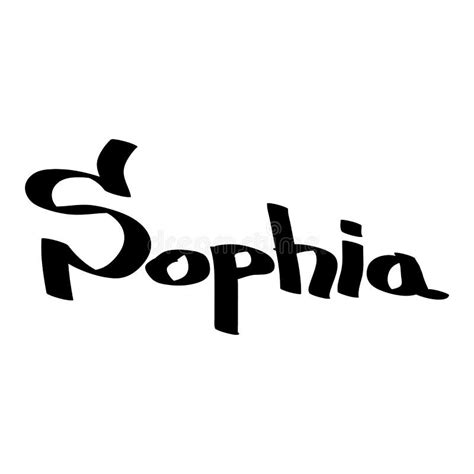 Sophia Name Text Word With Love Heart Hand Written For Logo Typography Design Template Stock