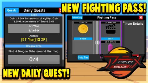 New Daily Quest Fighting Pass Update And More In Anime Fighting