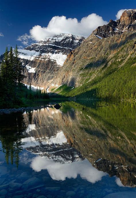 Mount Edith Cavell Reflected In Cavell Lake Jasper Canada Places